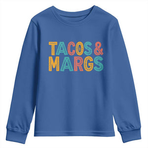 Tacos And Margaritas Lover Youth Sweatshirt Cinco De Mayo Fiesta TS12 Royal Blue Print Your Wear