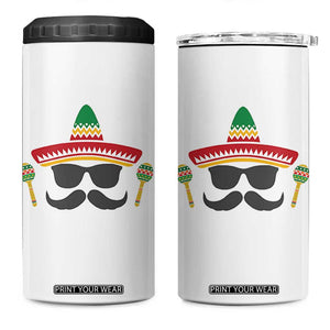 Funny Cinco De Mayo Maracas Characte 4 in 1 Can Cooler Tumbler Fiesta Party Gift TS12 One Size: 16 oz White Print Your Wear