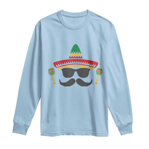 Funny Cinco De Mayo Maracas Characte Long Sleeve Shirt Fiesta Party Gift TS12 Light Blue Print Your Wear