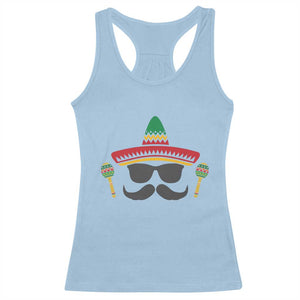 Funny Cinco De Mayo Maracas Characte Racerback Tank Top Fiesta Party Gift TS12 Light Blue Print Your Wear