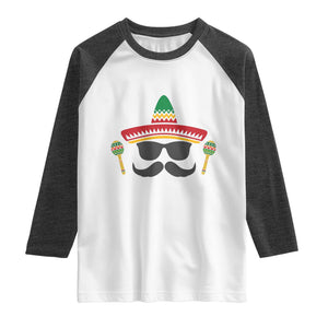 Funny Cinco De Mayo Maracas Characte Raglan Shirt Fiesta Party Gift TS12 White Heather Charcoal Print Your Wear