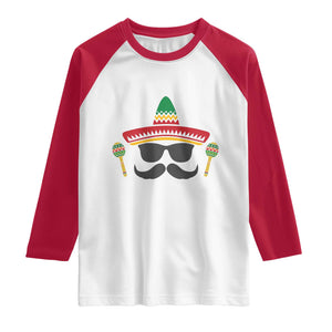 Funny Cinco De Mayo Maracas Characte Raglan Shirt Fiesta Party Gift TS12 White Red Print Your Wear