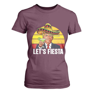 Vintage Cinco De Mayo Trump Fiesta Party T Shirt For Women Lets Fiesta TS12 Maroon Print Your Wear