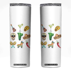 Cinco De Mayo Skinny Tumbler Mexican Fiesta Party Celebration TS12 White Print Your Wear