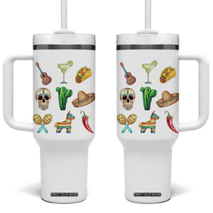 Cinco De Mayo Tumbler With Handle Mexican Fiesta Party Celebration TS12 One Size: 40 oz White Print Your Wear