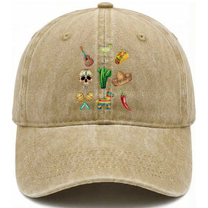 Cinco De Mayo Washed Cotton Baseball Cap Mexican Fiesta Party Celebration TS12 Print Your Wear