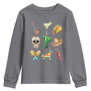 Cinco De Mayo Youth Sweatshirt Mexican Fiesta Party Celebration TS12 Charcoal Print Your Wear
