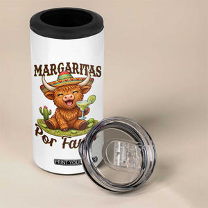 Funny Cinco De Mayo Highland Cow 4 in 1 Can Cooler Tumbler Margaritas Por Favor TS12 Print Your Wear