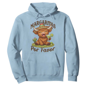 Funny Cinco De Mayo Highland Cow Hoodie Margaritas Por Favor TS12 Light Blue Print Your Wear