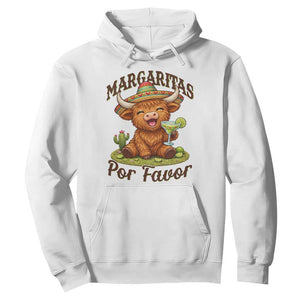 Funny Cinco De Mayo Highland Cow Hoodie Margaritas Por Favor TS12 White Print Your Wear
