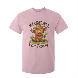 Funny Cinco De Mayo Highland Cow T Shirt For Kid Margaritas Por Favor TS12 Light Pink Print Your Wear