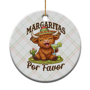 Funny Cinco De Mayo Highland Cow Ceramic Ornament Margaritas Por Favor TS12 1pc Christmas Plaid Print Your Wear