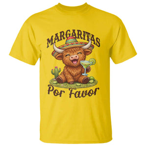Funny Cinco De Mayo Highland Cow T Shirt Margaritas Por Favor TS12 Daisy Print Your Wear