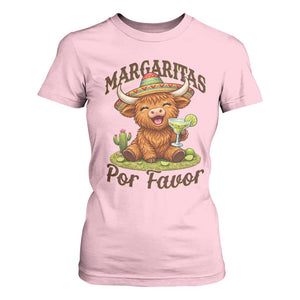 Funny Cinco De Mayo Highland Cow T Shirt For Women Margaritas Por Favor TS12 Light Pink Print Your Wear