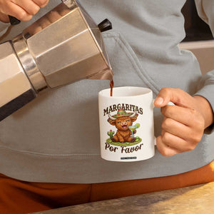 Funny Cinco De Mayo Highland Cow Coffee Mug Margaritas Por Favor TS12 Print Your Wear