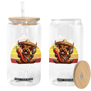 Funny Highland Cow MooXico Glass Can Cinco De Mayo Fiesta Party TS12 Print Your Wear