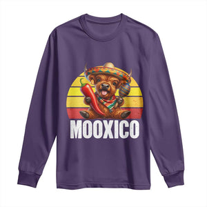 Funny Highland Cow MooXico Long Sleeve Shirt Cinco De Mayo Fiesta Party TS12 Purple Print Your Wear