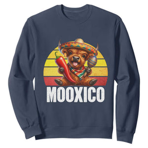 Funny Highland Cow MooXico Sweatshirt Cinco De Mayo Fiesta Party TS12 Navy Print Your Wear