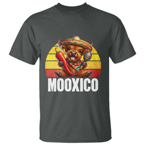 Funny Highland Cow MooXico T Shirt Cinco De Mayo Fiesta Party TS12 Dark Heather Print Your Wear