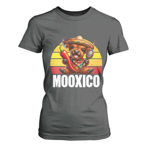 Funny Highland Cow MooXico T Shirt For Women Cinco De Mayo Fiesta Party TS12 Dark Heather Print Your Wear