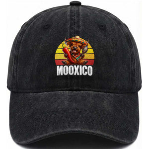 Funny Highland Cow MooXico Washed Cotton Baseball Cap Cinco De Mayo Fiesta Party TS12 Print Your Wear