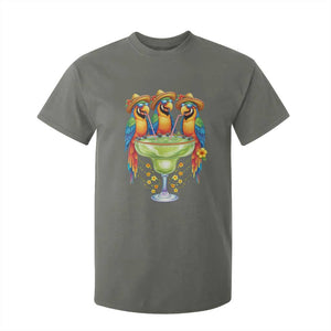 Cinco De Mayo Summer Party T Shirt For Kid Funny Parrots Drinking Margaritas TS12 Military Green Print Your Wear