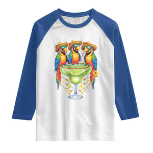 Cinco De Mayo Summer Party Raglan Shirt Funny Parrots Drinking Margaritas TS12 White Royal Print Your Wear