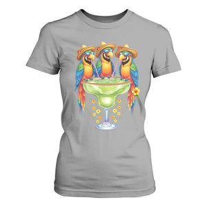 Cinco De Mayo Summer Party T Shirt For Women Funny Parrots Drinking Margaritas TS12 Sport Gray Print Your Wear