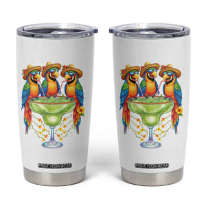 Cinco De Mayo Summer Party Tumbler Cup Funny Parrots Drinking Margaritas TS12 White Print Your Wear