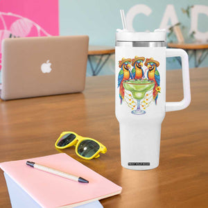 Cinco De Mayo Summer Party Tumbler With Handle Funny Parrots Drinking Margaritas TS12 Print Your Wear