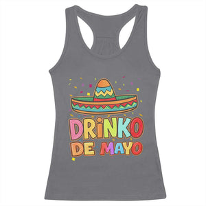 Funny Cinco De Mayo Day Drinking Fiesta Party Racerback Tank Top Drinko De Mayo TS12 Charcoal Print Your Wear