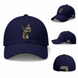 4th Of July Rock N Roll Baseball Cap Funny Statue Of Liberty Playing Guitar TS12 Baseball Cap Universal Fit Dark Blue Print Your Wear