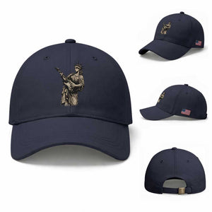 4th Of July Rock N Roll Baseball Cap Funny Statue Of Liberty Playing Guitar TS12 Baseball Cap Universal Fit Navy Print Your Wear