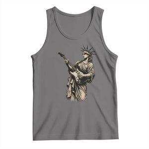 4th Of July Rock N Roll Tank Top Funny Statue Of Liberty Playing Guitar TS12 Deep Heather Print Your Wear