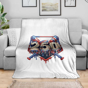 Patriotic Baseball Drip Throw Blanket USA 250th Anniversary Gift TS12 Print Your Wear