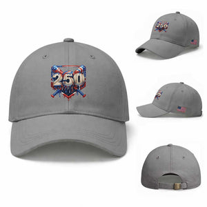 Patriotic Baseball Drip Baseball Cap USA 250th Anniversary Gift TS12 Baseball Cap Universal Fit Sport Gray Print Your Wear