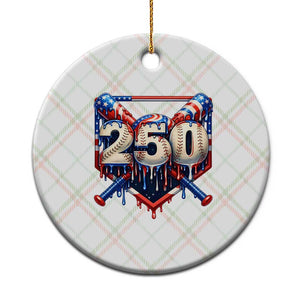 Patriotic Baseball Drip Ceramic Ornament USA 250th Anniversary Gift TS12 1pc Christmas Plaid Print Your Wear