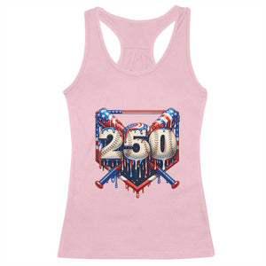 Patriotic Baseball Drip Racerback Tank Top USA 250th Anniversary Gift TS12 Light Pink Print Your Wear