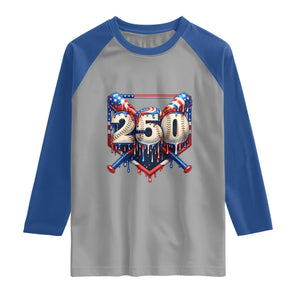 Patriotic Baseball Drip Raglan Shirt USA 250th Anniversary Gift TS12 Sport Gray Royal Print Your Wear