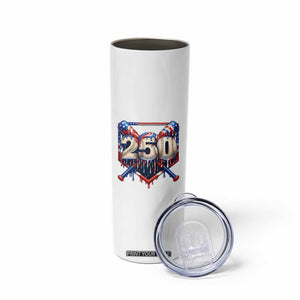 Patriotic Baseball Drip Skinny Tumbler USA 250th Anniversary Gift TS12 Print Your Wear