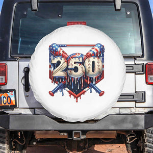 Patriotic Baseball Drip Spare Tire Cover USA 250th Anniversary Gift TS12 No hole White Print Your Wear
