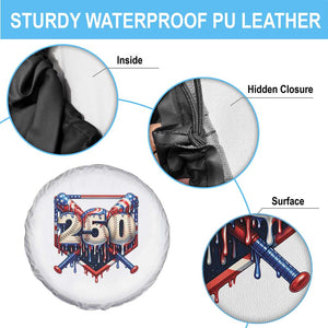 Patriotic Baseball Drip Spare Tire Cover USA 250th Anniversary Gift TS12 Print Your Wear