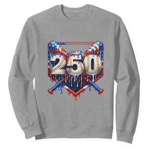Patriotic Baseball Drip Sweatshirt USA 250th Anniversary Gift TS12 Sport Gray Print Your Wear