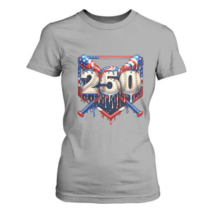 Patriotic Baseball Drip T Shirt For Women USA 250th Anniversary Gift TS12 Sport Gray Print Your Wear