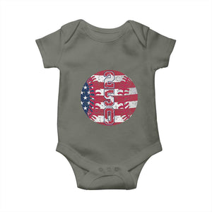 USA 250th Anniversary Baseball Baby Onesie Patriotic Athlete Gift TS12 Military Green Print Your Wear