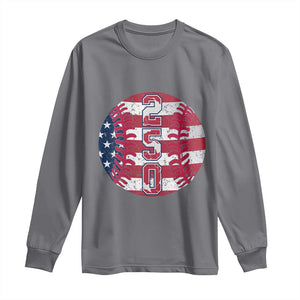 USA 250th Anniversary Baseball Long Sleeve Shirt Patriotic Athlete Gift TS12 Charcoal Print Your Wear
