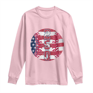 USA 250th Anniversary Baseball Long Sleeve Shirt Patriotic Athlete Gift TS12 Light Pink Print Your Wear