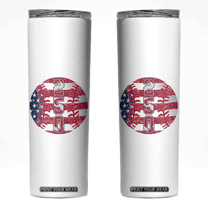 USA 250th Anniversary Baseball Skinny Tumbler Patriotic Athlete Gift TS12 White Print Your Wear