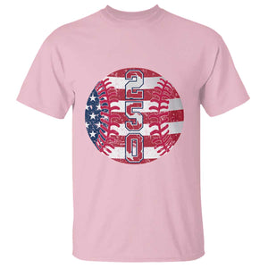 USA 250th Anniversary Baseball T Shirt Patriotic Athlete Gift TS12 Light Pink Print Your Wear