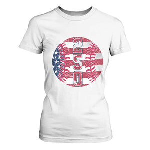 USA 250th Anniversary Baseball T Shirt For Women Patriotic Athlete Gift TS12 White Print Your Wear